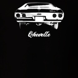 1972 Chevelle Rear View With Model Dark Color T Shirt