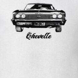 1967 Chevelle Grill View With Model Light Color T Shirt