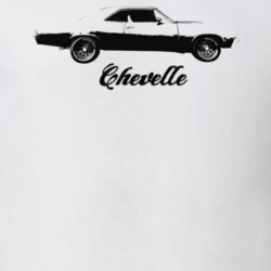 1967 Chevelle Side View With Model Light Color T Shirt