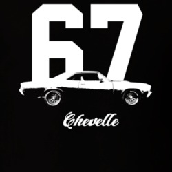 1967 Chevelle Side View With Year And Model Dark Color T Shirt