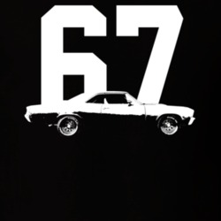 1967 Chevelle Side View With Year Dark Color T Shirt