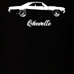 1967 Chevelle Side View With Model Dark Color T Shirt