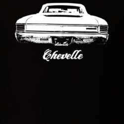 1967 Chevelle Rear View With Model Dark Color T Shirt