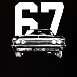 1967 Chevelle Grill View With Year Dark Color T Shirt