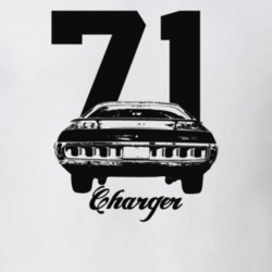 1971 Charger Rear View With Year And Model Light Color T shirt