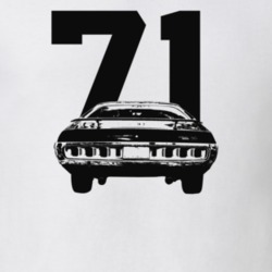 1971 Charger Rear View With Year Light Color T shirt