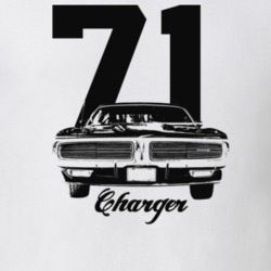 1971 Charger Grill View With Year And Model Light Color T shirt