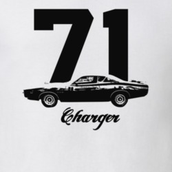 1971 Charger Side View With Year And Model Light Color T shirt