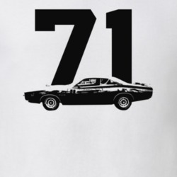 1971 Charger Side View With Year Light Color T shirt