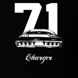 1971 Charger Rear View With Year And Model Dark Color T shirt