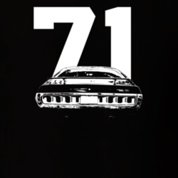 1971 Charger Rear View With Year Dark Color T shirt