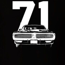 1971 Charger Grill View With Year Dark Color T shirt