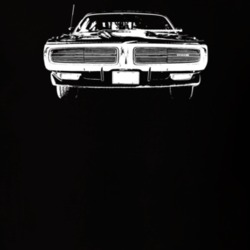 1971 Charger Grill View Dark Color T shirt