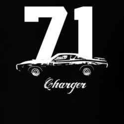 1971 Charger Side View With Year And Model Dark Color T shirt