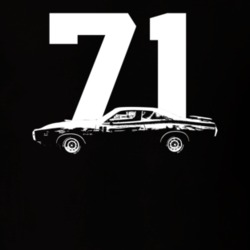 1971 Charger Side View With Year Dark Color T shirt
