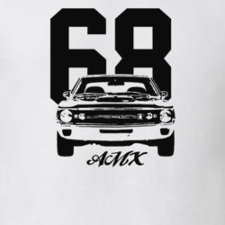 1968 Amx Grill View With Year And Model Light Color T Shirt