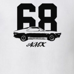1968 Amx Side View With Year And Model Light Color T Shirt
