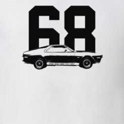 1968 Amx Side View With Year Light Color T Shirt