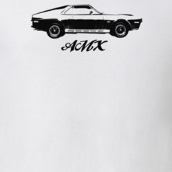 1968 Amx Side View With Model Light Color T Shirt