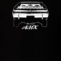 1968 Amx Rear View With Model Dark Color T Shirt