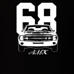 1968 Amx Grill View With Year And Model Dark Color T Shirt