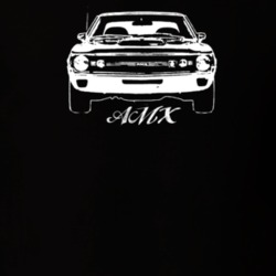 1968 Amx Grill View With Model Dark Color T Shirt