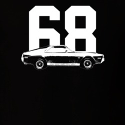 1968 Amx Side View With Year Dark Color T Shirt