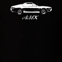 1968 Amx Side View With Model Dark Color T Shirt