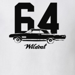 1964 Wildcat Side View With Year And Model Light Color T Shirt