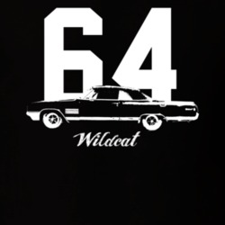 1964 Wildcat Side View With Year And Model Dark Color T Shirt