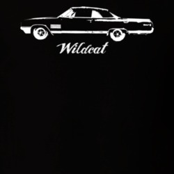 1964 Wildcat Side View With Model Dark Color T Shirt