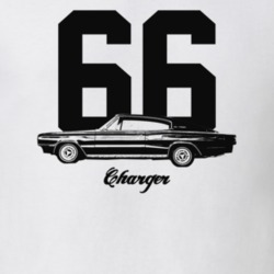 1966 Charger Side View With Year And Model Light Color T Shirt