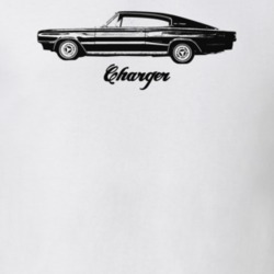 1966 Charger Side View With Model Light Color T Shirt