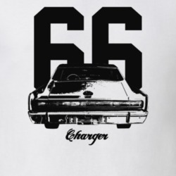 1966 Charger Rear View With Year And Model Light Color T Shirt