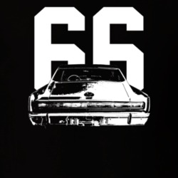 1966 Charger Rear View With Year Dark Color T Shirt