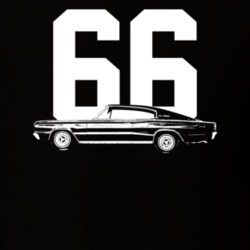 1966 Charger Side View With Year Dark Color T Shirt
