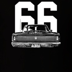 1966 Charger Grill View With Year Dark Color T Shirt