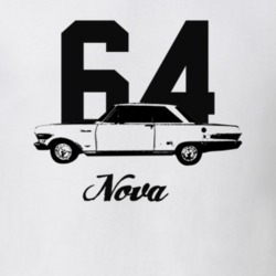 1964 Nova Side View With Year And Model Light Color T Shirt