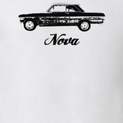 1965 Nova Side View With Model Light Color T Shirt