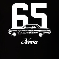 1965 Nova Side View With Year And Model Dark Color T Shirt