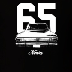 1965 Nova Rear View With Year And Model Dark Color T Shirt