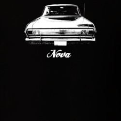 1965 Nova Rear View With Model Dark Color T Shirt
