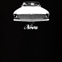 1965 Nova Grilll View With Model Dark Color T Shirt