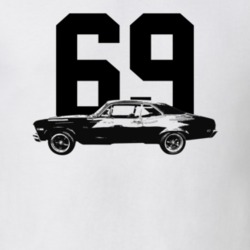 1969 Nova Side View With Year Light Color T Shirt