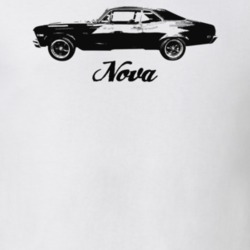 1969 Nova Side View With Model Light Color T Shirt