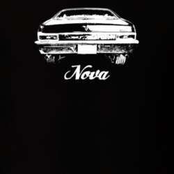 1969 Nova Rear View With Model Dark Color T Shirt