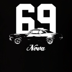 1969 Nova Side View With Year And Model Dark Color T Shirt