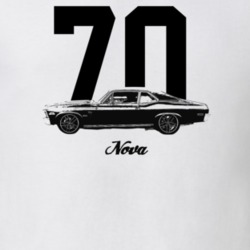 1970 Nova Side View With Year And Model Light Color T Shirt
