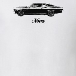 1970 Nova Side View With Model Light Color T Shirt
