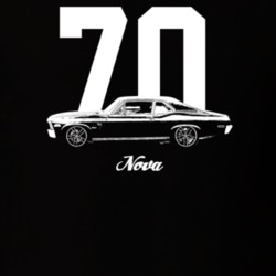 1970 Nova Side View With Year And Model Dark Color T Shirt